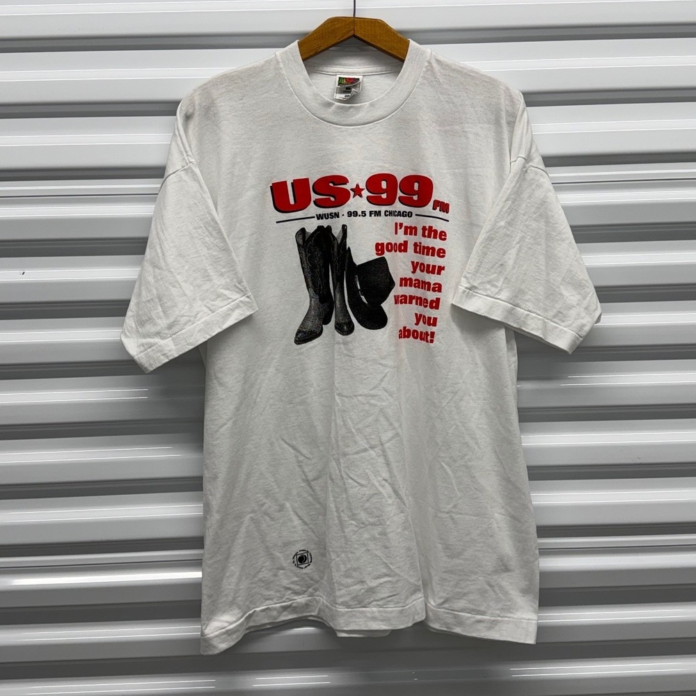 Vintage 90s Chicago Country Music Station US99 FM Radio Promo Mens XXL Shirt